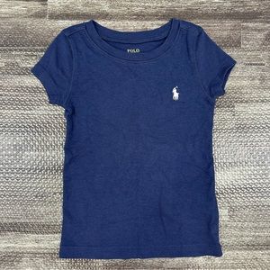 Girls Size 3T Polo Ralph Lauren Classic Tee in Navy Blue Cotton Modal